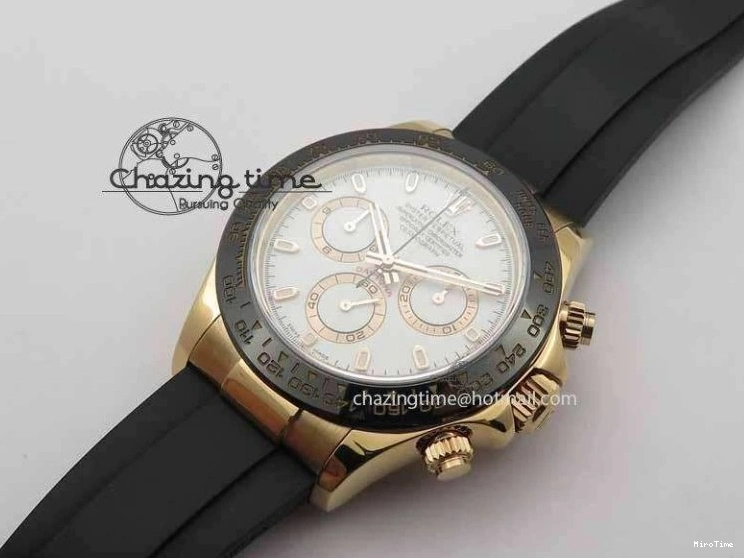 MiroTime 0110 Daytona 116515 Noob 1:1 Best Edition White Dial On Black Rubber Strap A7750 (Free Extra Strap) MultiPurpose 3739